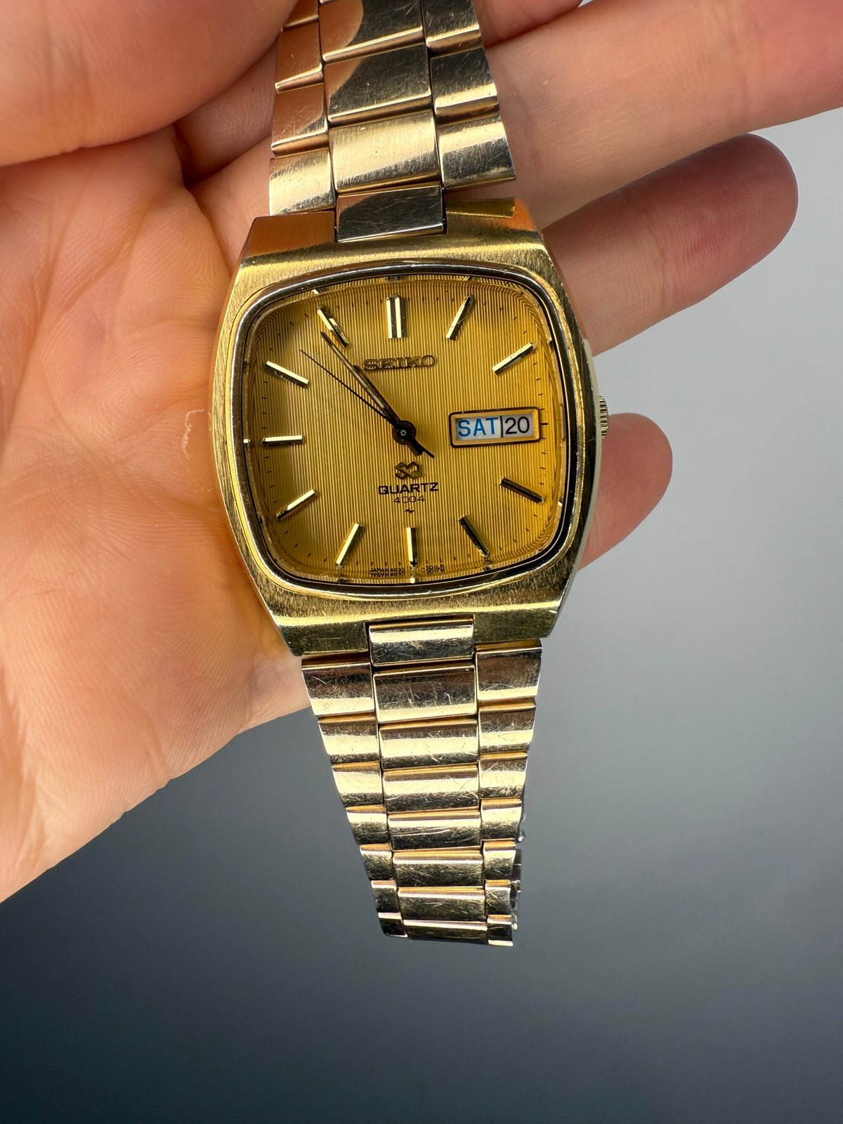 Seiko SQ 4004-5019 TV Dial Gold Quartz Watch - Vintage