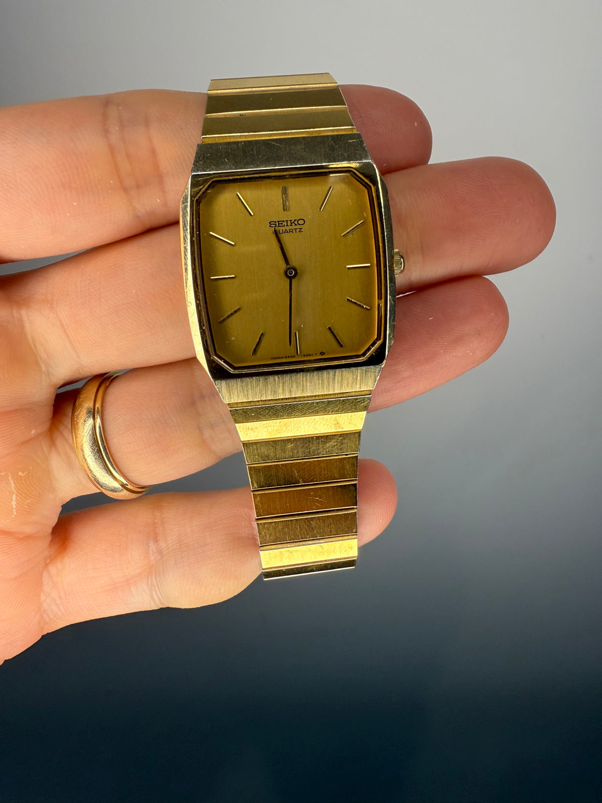 Seiko Cartier Style Tank 6530-5530 Quartz Watch - Vintage