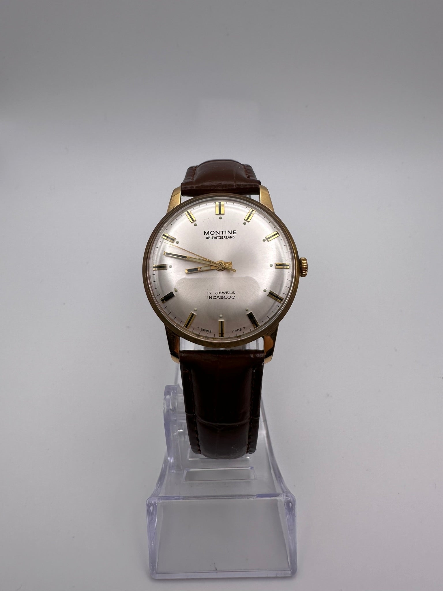 モンチ Montine of Switzerland 17 Jewel Mechanical Manual Gold Tone